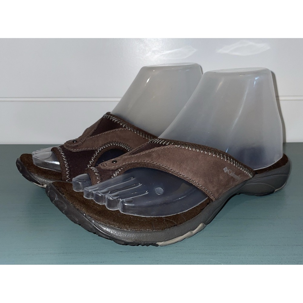Columbia Womens Brown Kea II Sandals Flip Flop Thong Size 6 Nubuck Toe‎ Loop